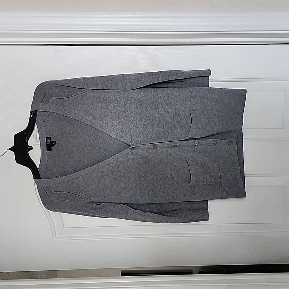 Gray V Neck Cardigan